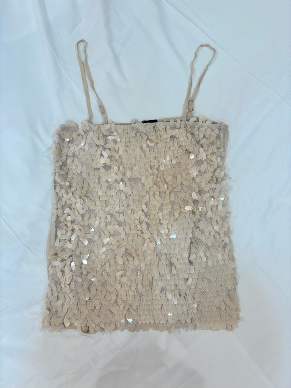 Amisu Y2K Nude Sequin Cami Top Size S